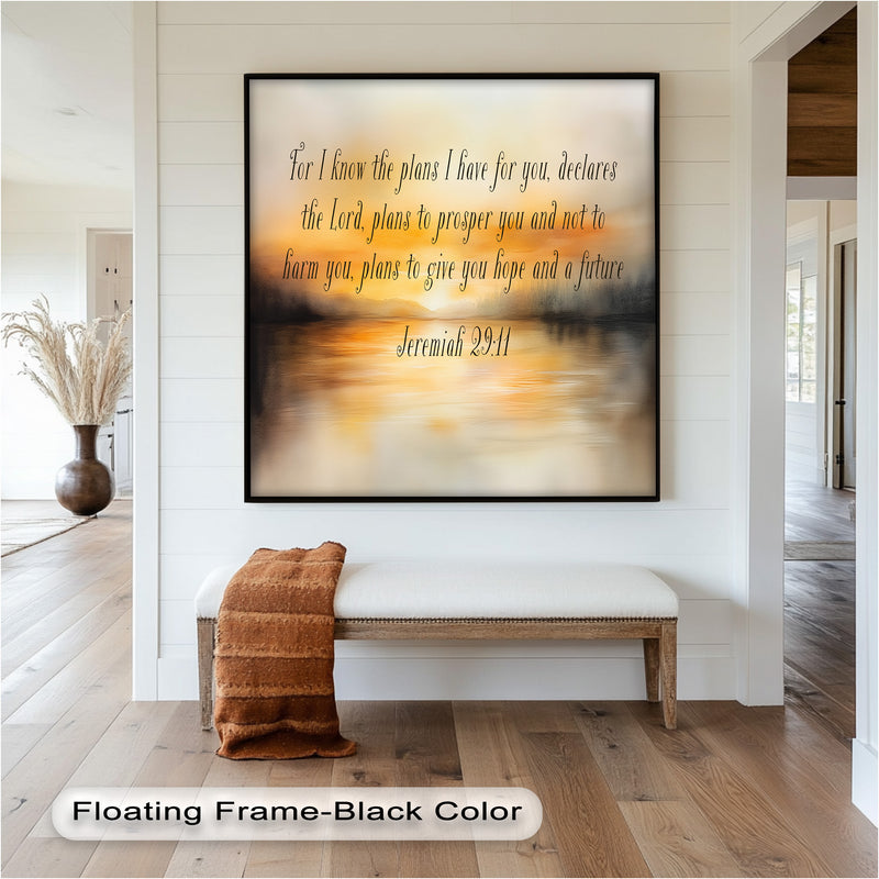 Jeremiah 29:11 – Hope and Future Bible Verse Oil Painting