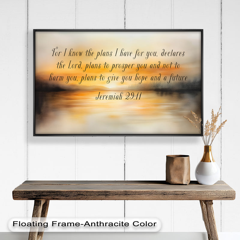 Jeremiah 29:11 – Hope and Future Bible Verse Oil Painting