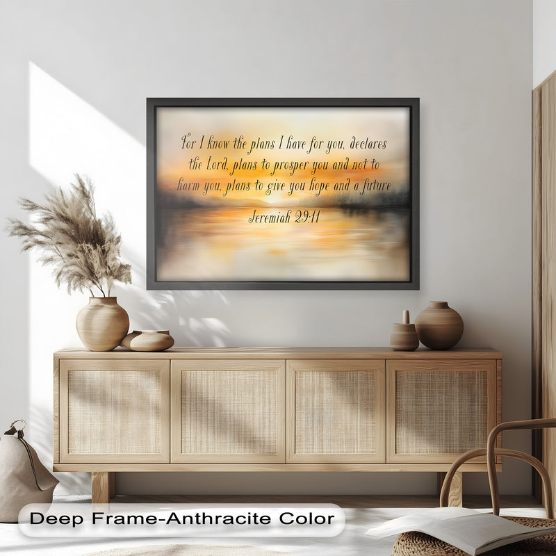 Jeremiah 29:11 – Hope and Future Bible Verse Oil Painting