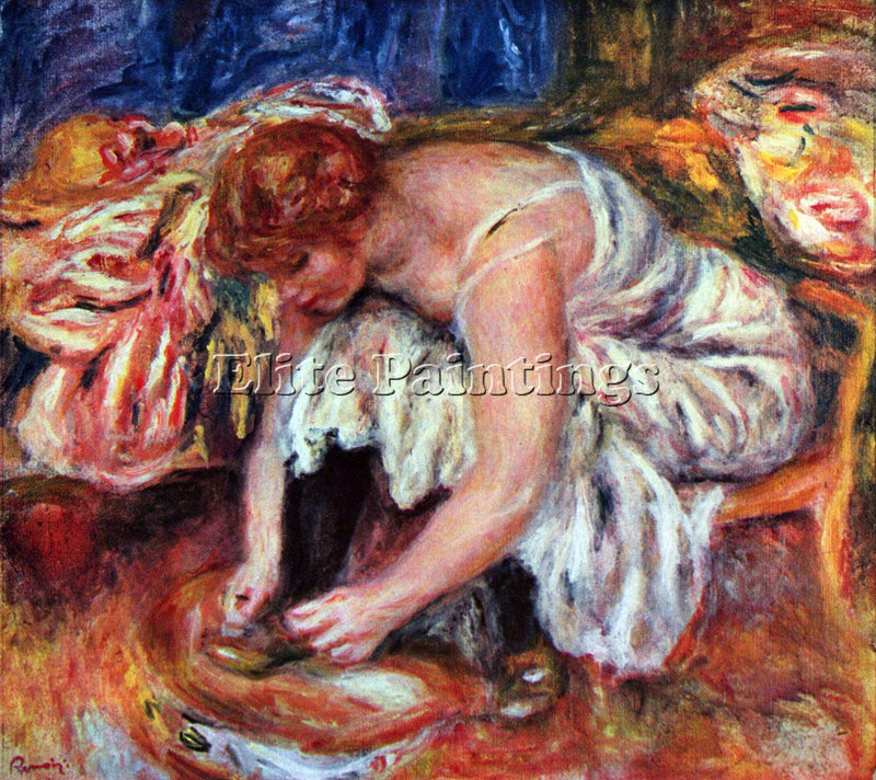 RENOIR WOMAN SHOE SYNDICATE ARTIST PAINTING REPRODUCTION HANDMADE OIL CANVAS ART