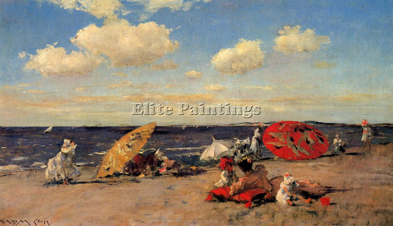WILLIAM MERRITT CHASE AT THE SEASIDE ARTIST PAINTING REPRODUCTION HANDMADE OIL