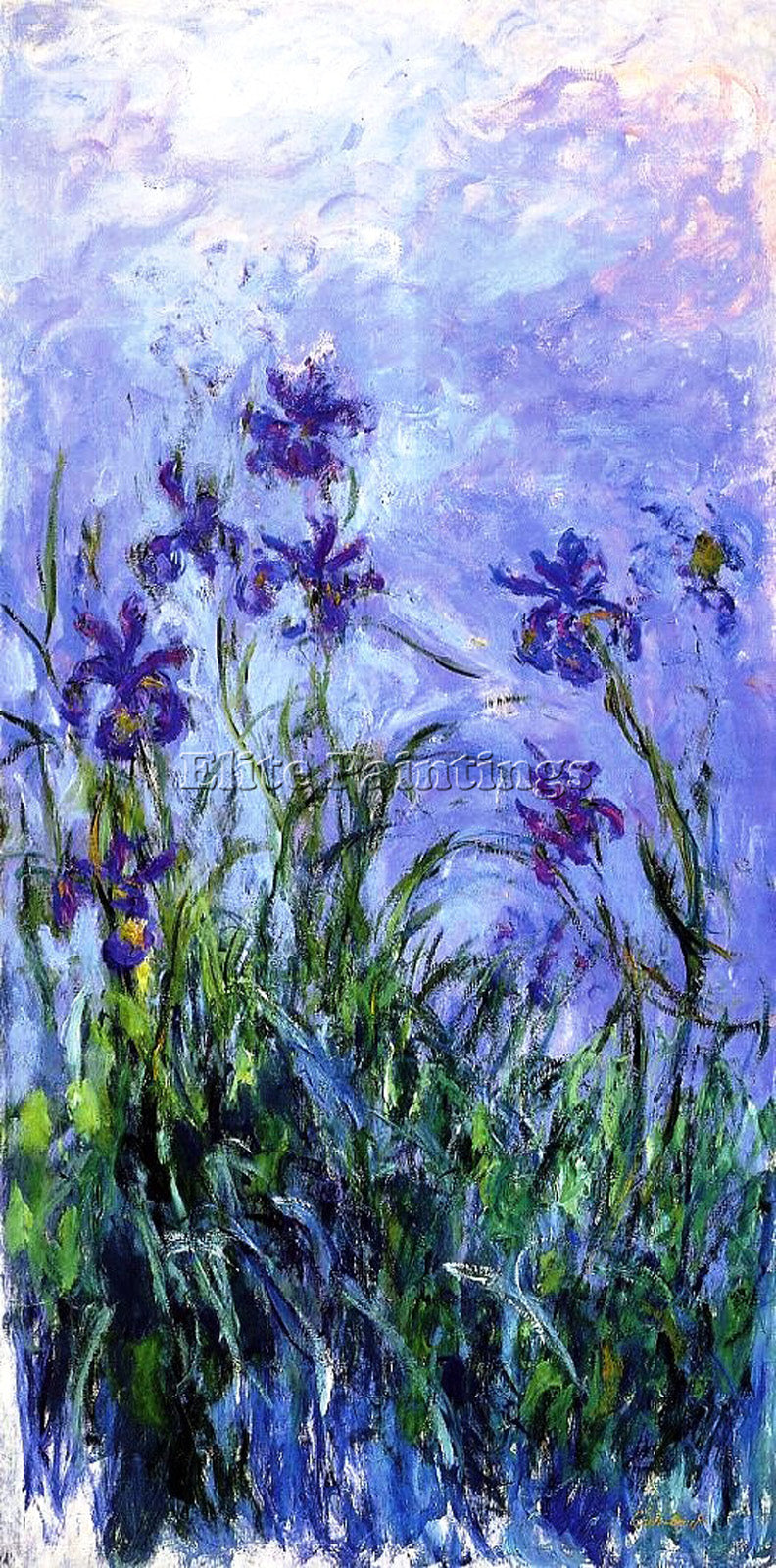 CLAUDE MONET LILAC IRISES ARTIST PAINTING REPRODUCTION HANDMADE OIL CANVAS REPRO