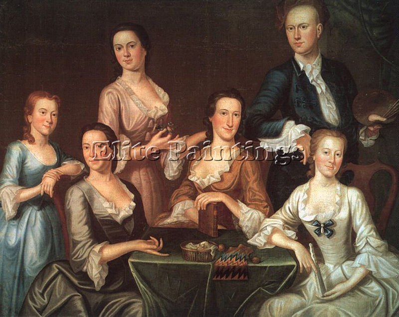 AMERICAN JOHN GREENWOOD GREENWOOD LEE FAMILY ARTIST PAINTING HANDMADE OIL CANVAS