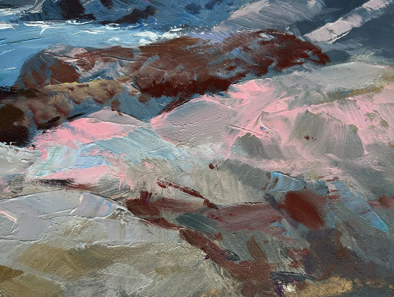 Oil painting Seagulls and rocky shore in the sea Yuriy Suprunchuk