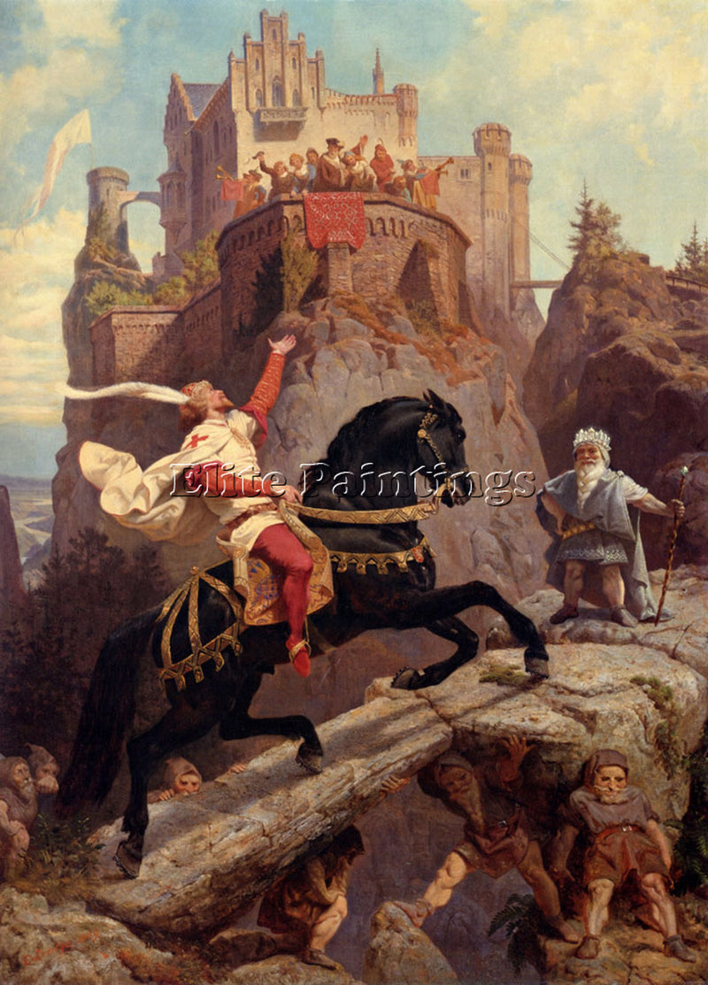 EMANUEL GOTTLIEB LEUTZE THE KNIGHT O ARTIST PAINTING REPRODUCTION HANDMADE OIL