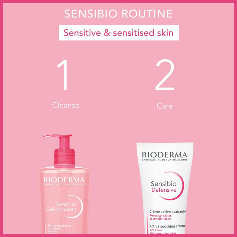 Bioderma Sensibio Foaming Gel - Soothing & Hydrating Micellar Face Wash for Sensitive Skin, Gentle Cleanser & Makeup Remover for Face & Eyes, 500ml