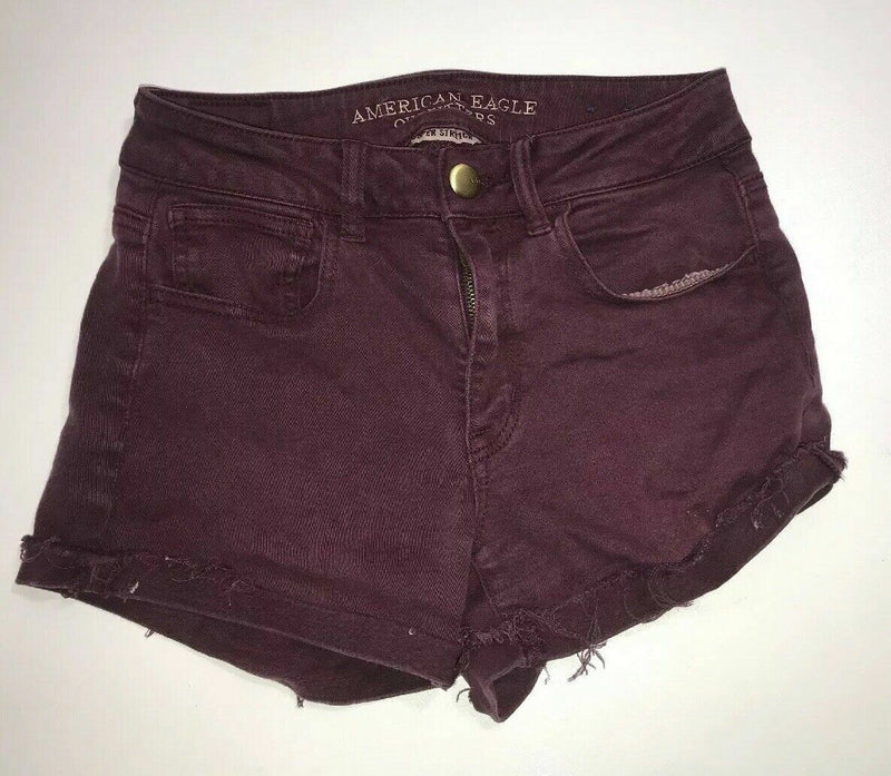 Women's American Eagle Shorts Size 2 Stretch Hi-Rise Shortie Denim