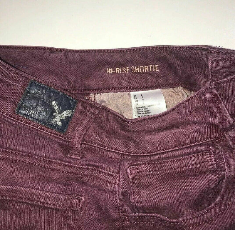 Women's American Eagle Shorts Size 2 Stretch Hi-Rise Shortie Denim