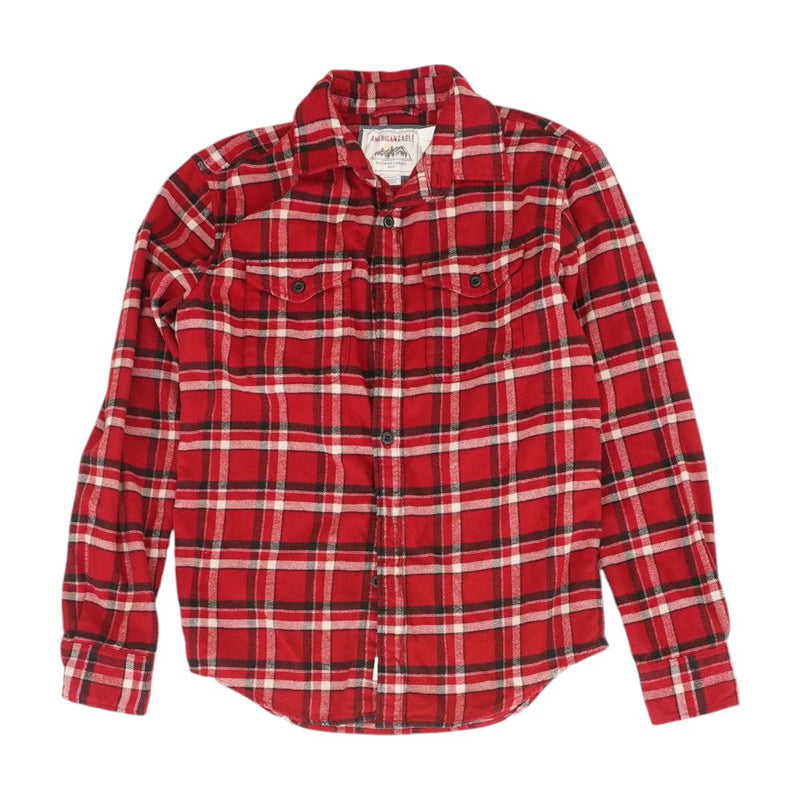 Red Plaid Long Sleeve Button Down