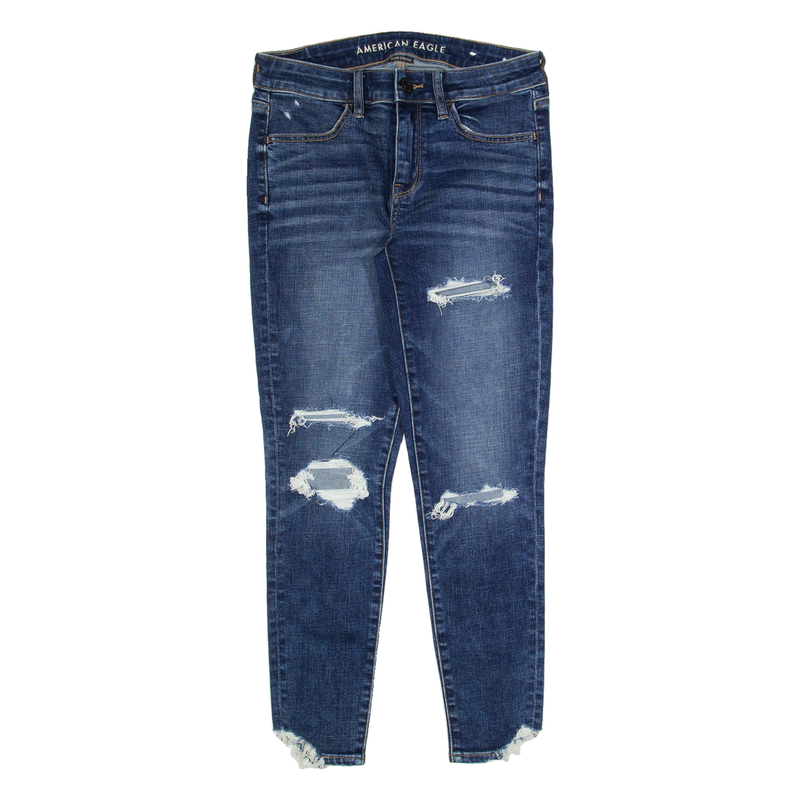 AMERICAN EAGLE Distressed Womens Jeans Blue Slim Skinny Stone Wash W28 L26