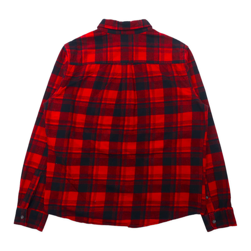 Eddie Bauer フランネル ボタンダウンシャツ L レッド チェック コットン