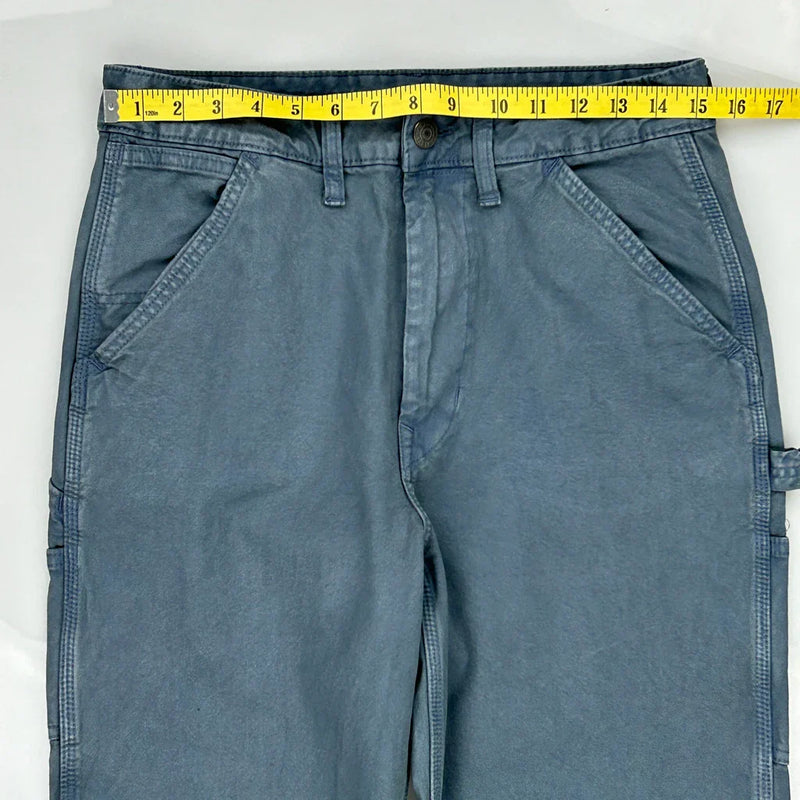 Flex American Eagle Baggy Carpenter Trousers - 30″ Waist Blue Cotton Blend