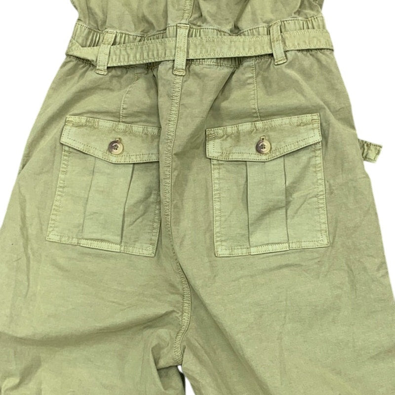New American Eagle Womens Medium Light Chartruese Collared Halter Jumpsuit