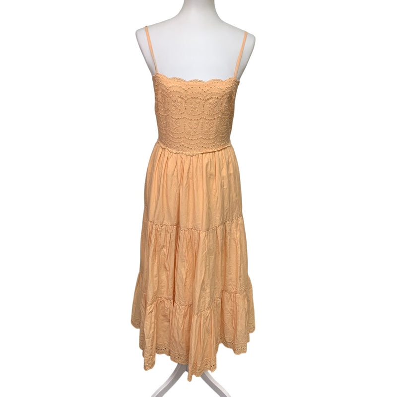 New American Eagle Womens Medium Smocked Fit Flare Midi Strappy Cotton Dress