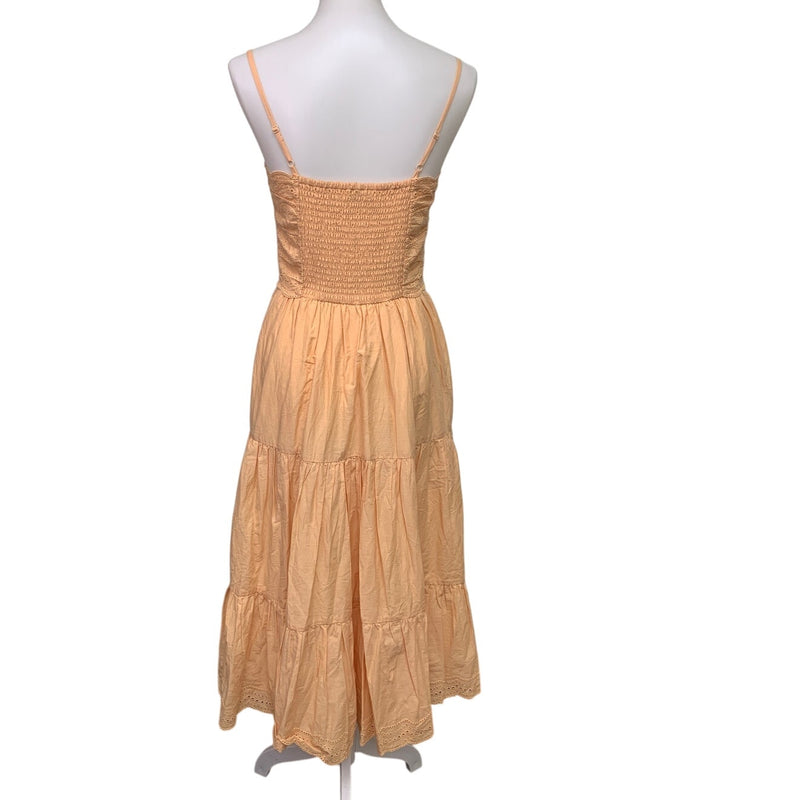 New American Eagle Womens Medium Smocked Fit Flare Midi Strappy Cotton Dress