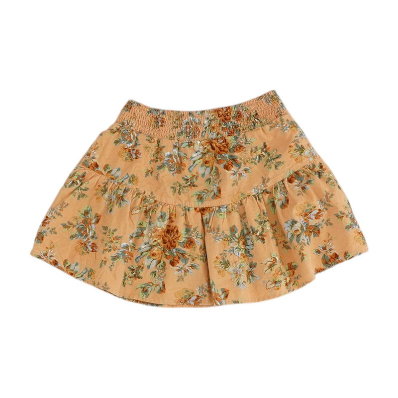 Orange Floral Mini Skirt