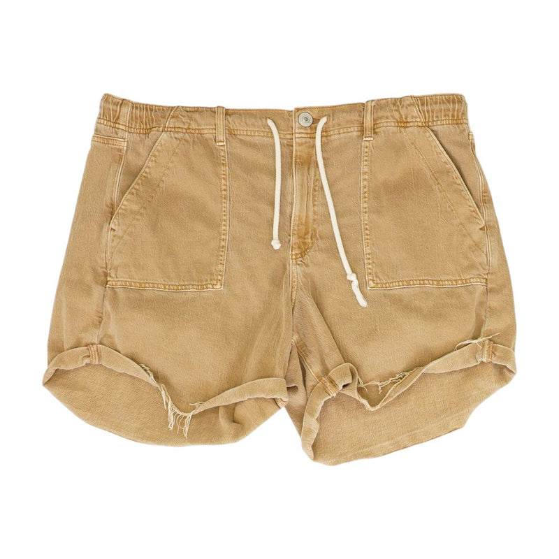Tan Solid Shorts