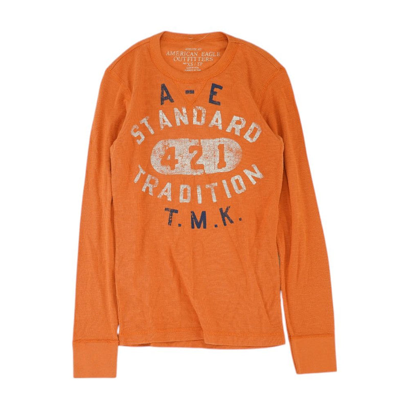 Orange Solid Graphic/logo T-Shirt