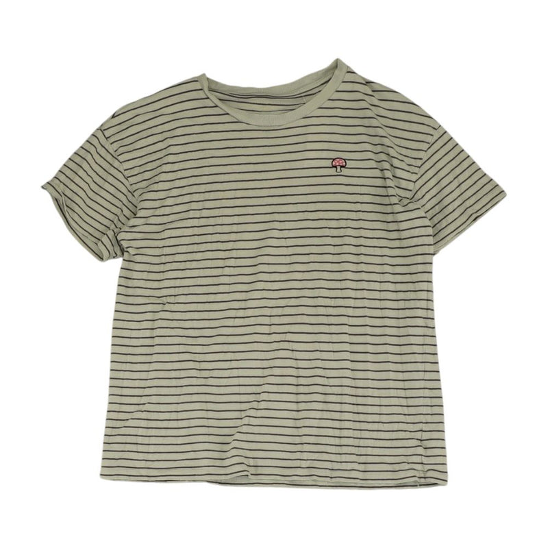 Gray Striped Crewneck T-Shirt