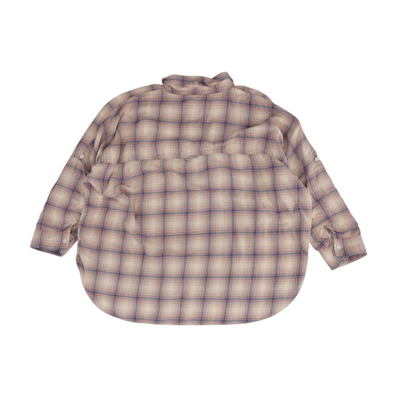 Coral Plaid Button Down