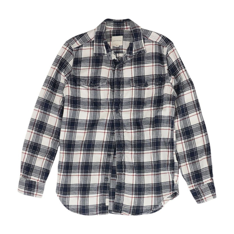 Navy Plaid Flannel Button Down