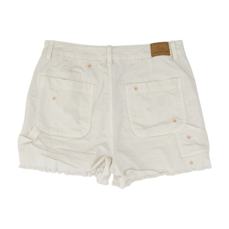Ivory Embroidery Detail Denim Shorts