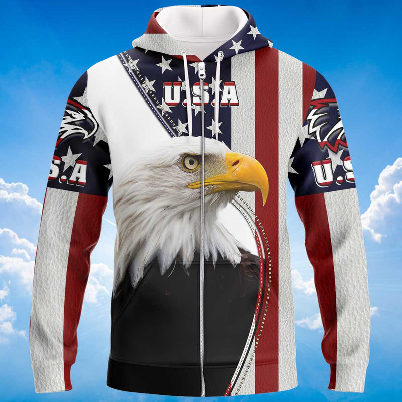American Pride Zipper Hoodie, American Eagle Zipper Hoodie LT10