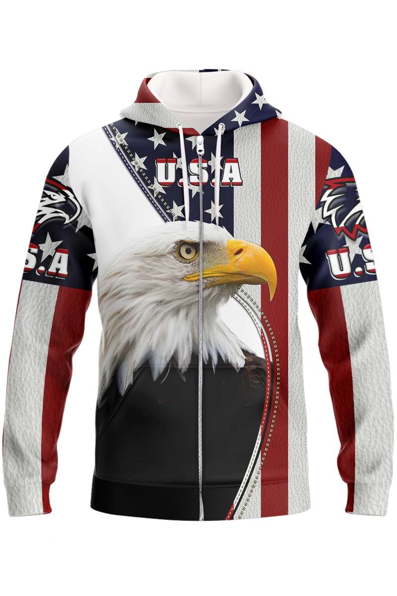 American Pride Zipper Hoodie, American Eagle Zipper Hoodie LT10