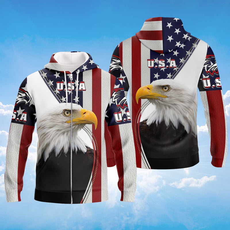 American Pride Zipper Hoodie, American Eagle Zipper Hoodie LT10
