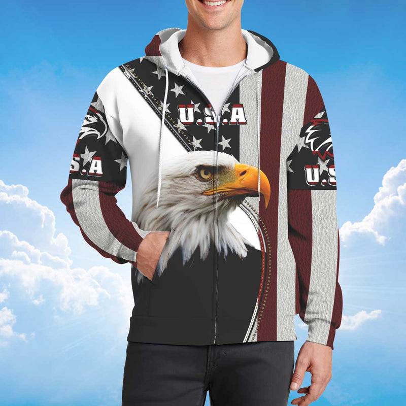 American Pride Zipper Hoodie, American Eagle Zipper Hoodie LT10