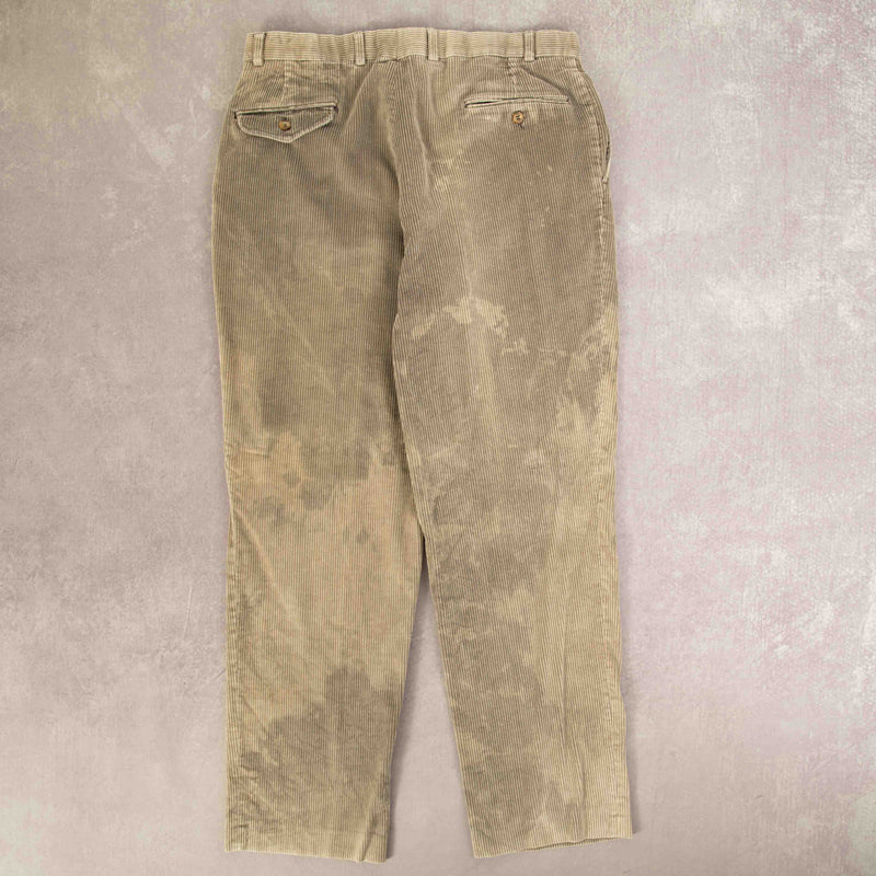 MEN'S VINTAGE EDDIE BAUER SUN FADED RELAXED JUMBO CORD TROUSERS - W34 X L31