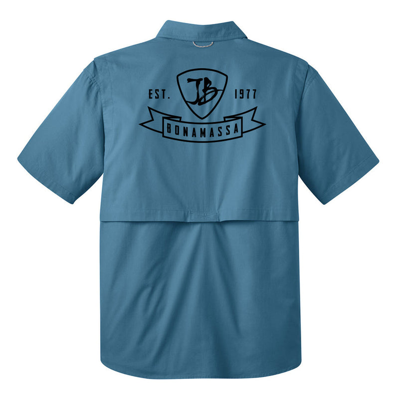 Bonamassa Pick Emblem Eddie Bauer Short Sleeve Fishing Shirt (Men)