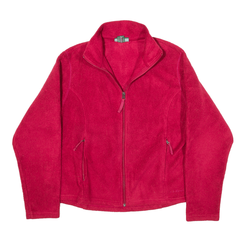 LL BEAN Fleece Jacket Pink Womens L