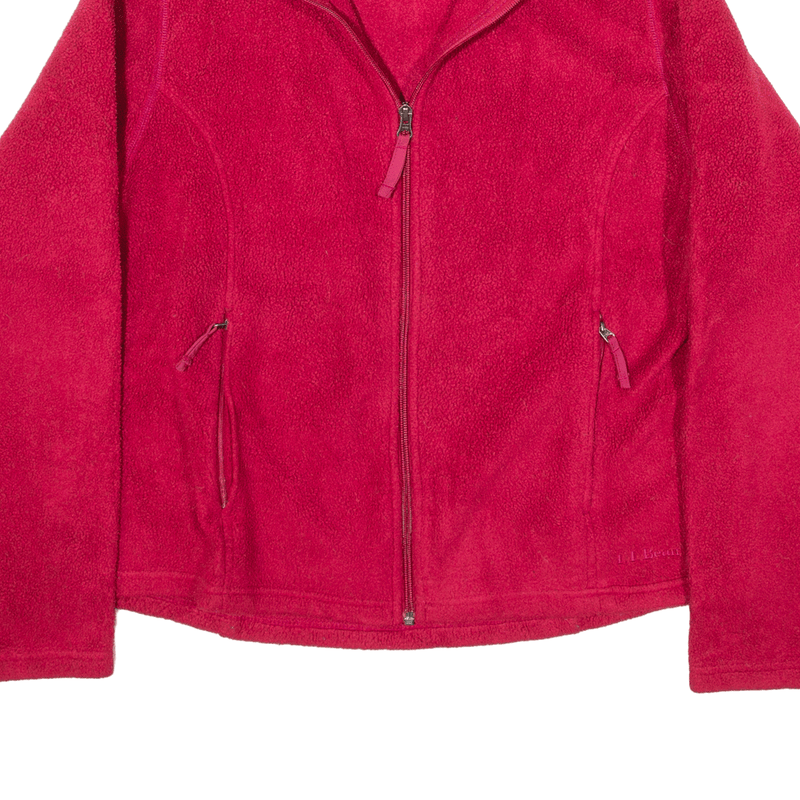 LL BEAN Fleece Jacket Pink Womens L