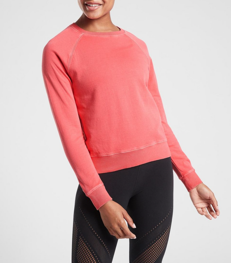 Athleta Coral Long Sleeve Sundown Sweatshirt Top