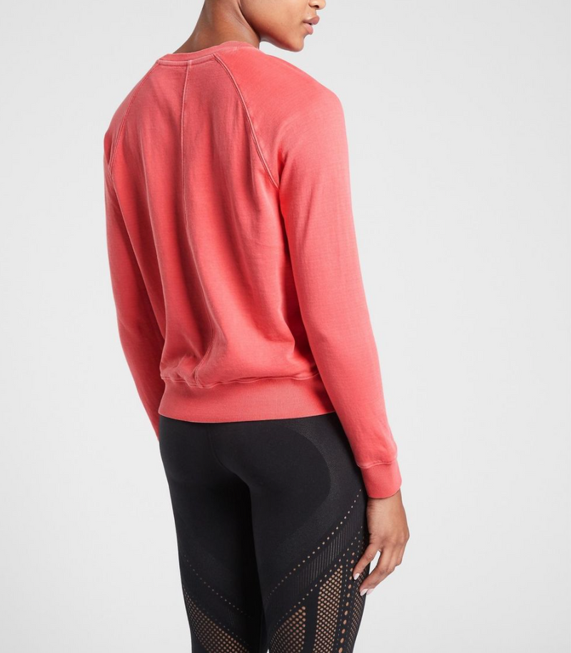Athleta Coral Long Sleeve Sundown Sweatshirt Top