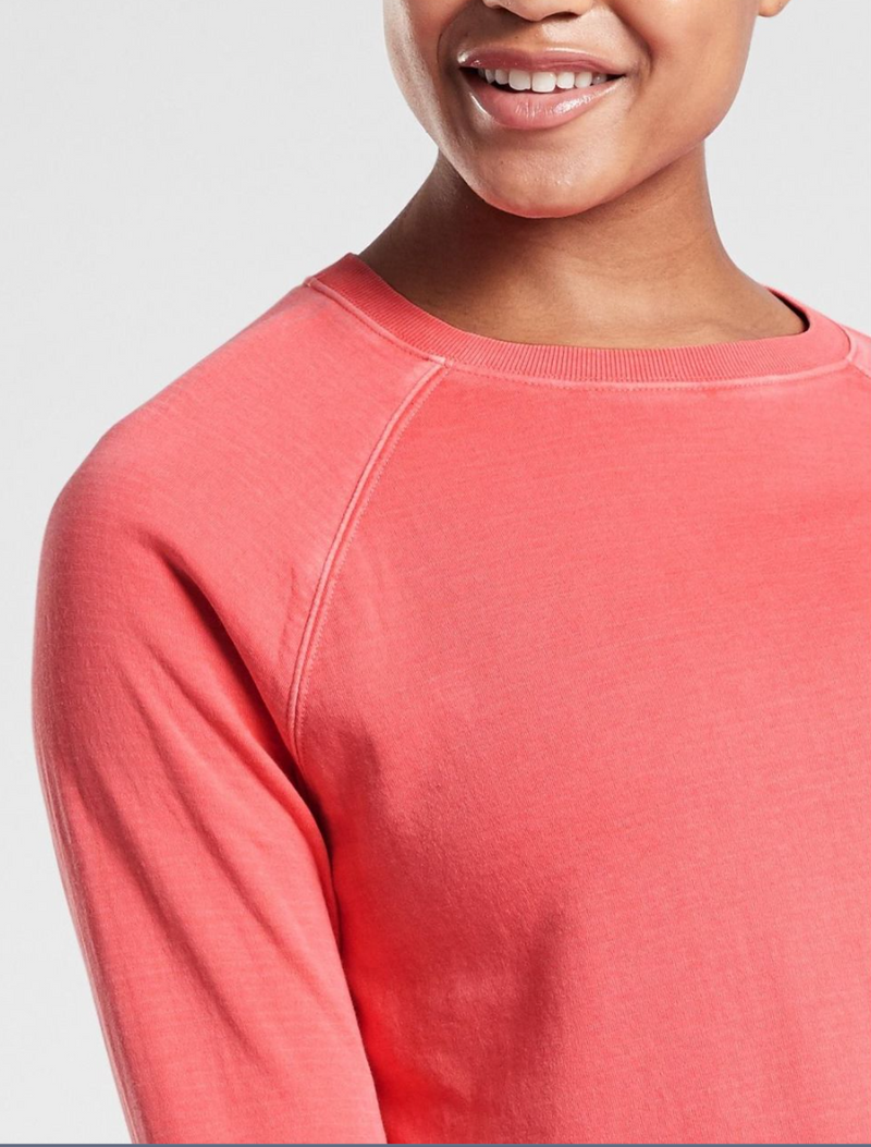 Athleta Coral Long Sleeve Sundown Sweatshirt Top