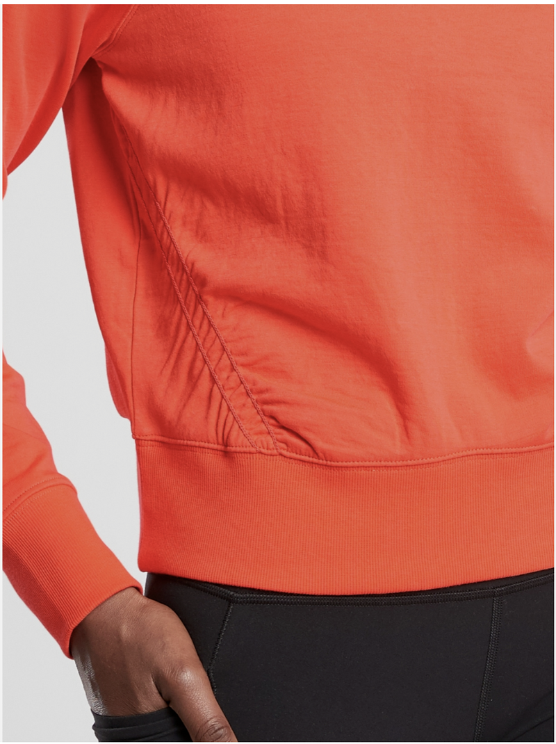 Athleta Racing Red Long Sleeve Sundown Puckered Sweatshirt