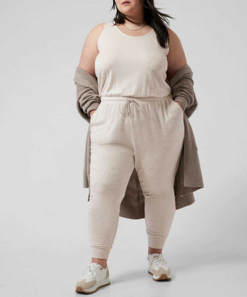Athleta Toasted Brown Heather Balance Romper Jumpsuit