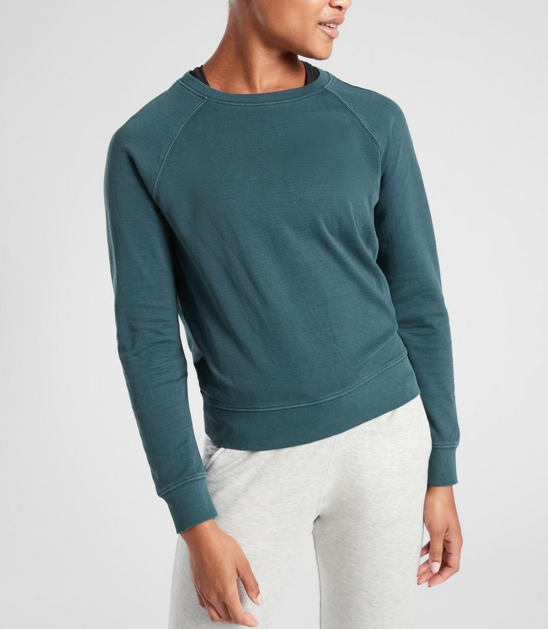 Athleta Oceanic Teal Long Sleeve Sundown Sweatshirt Top
