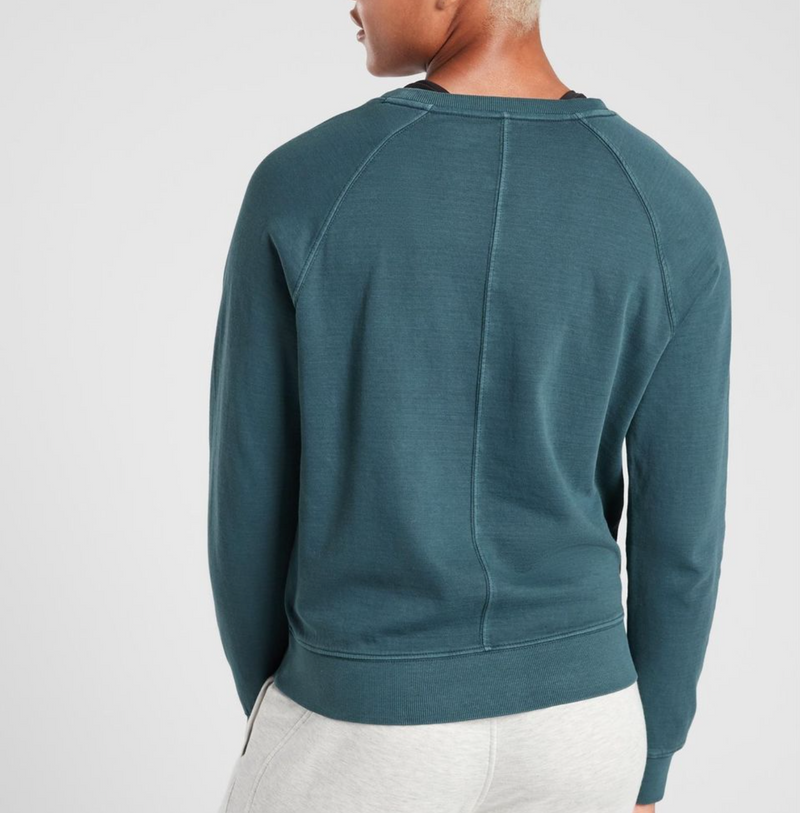 Athleta Oceanic Teal Long Sleeve Sundown Sweatshirt Top