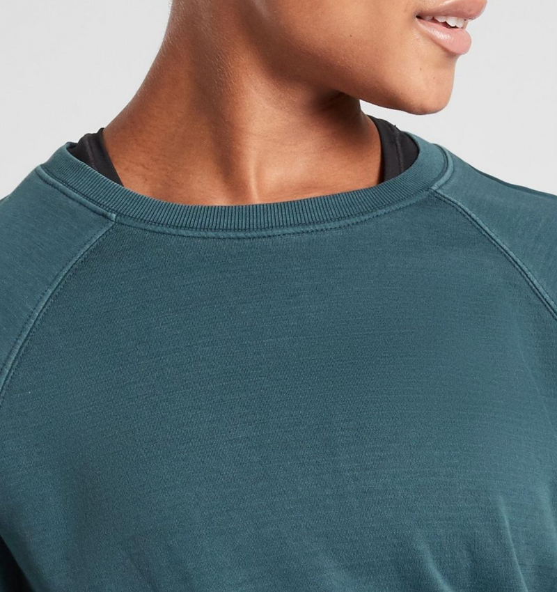 Athleta Oceanic Teal Long Sleeve Sundown Sweatshirt Top