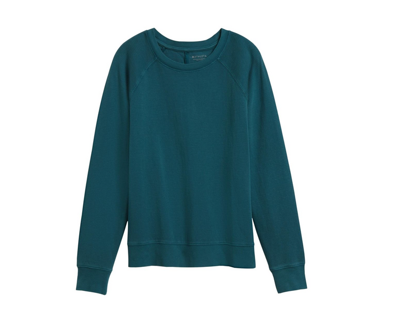 Athleta Oceanic Teal Long Sleeve Sundown Sweatshirt Top