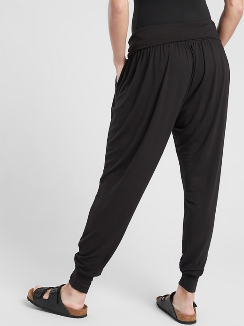 Athleta Black Soft Lounge Elastic Waist Studio Jogger