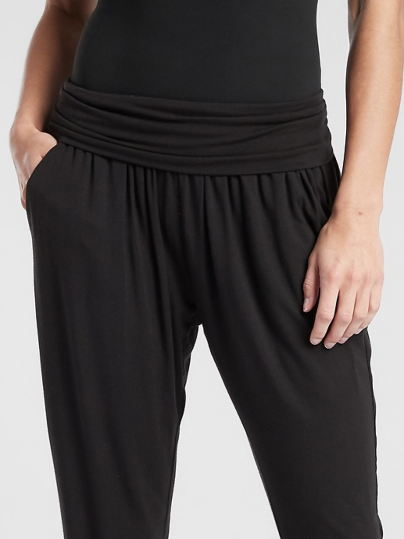 Athleta Black Soft Lounge Elastic Waist Studio Jogger