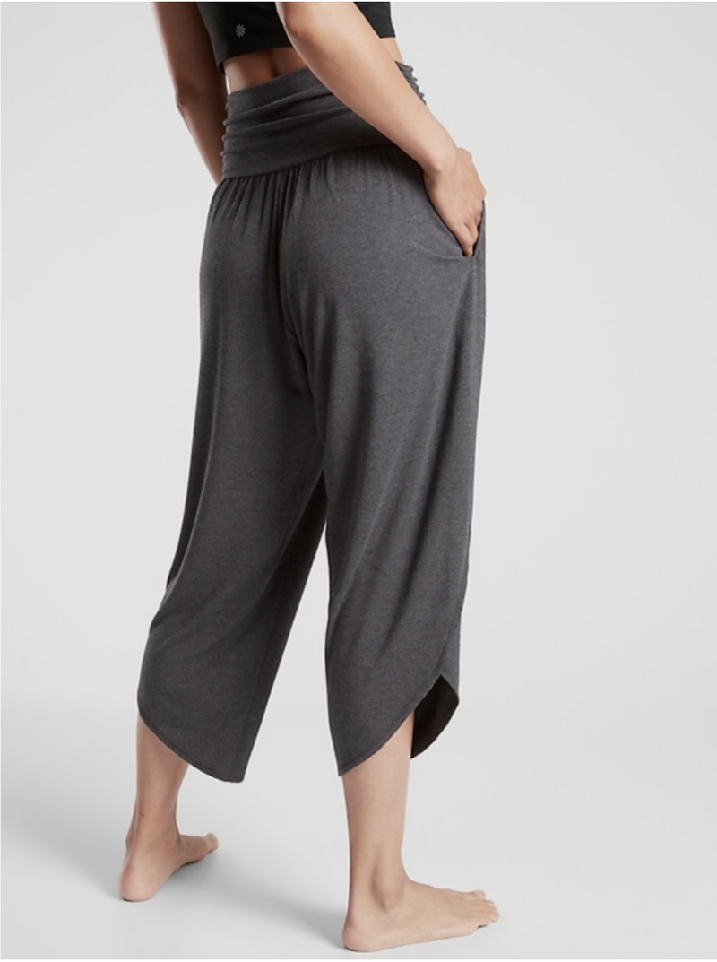 Athleta Black Heather Soft Lounge Elastic Waist Flow With It Pant