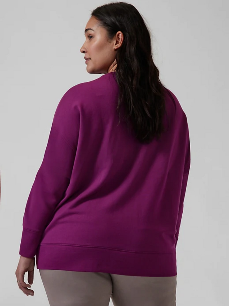 Athleta Exotic Fuchsia Long Sleeve Balance Henley Sweatshirt