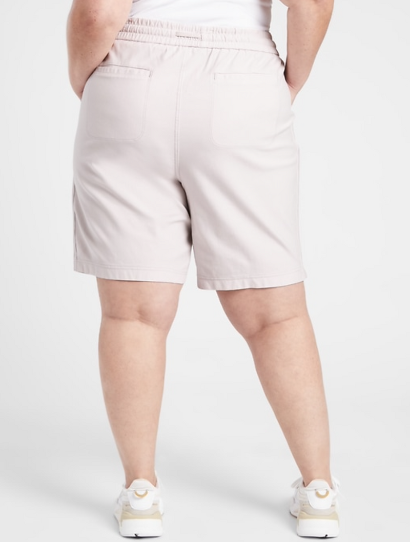 Athleta Birch Grey Elastic Waist Stretchy Farallon Bermuda