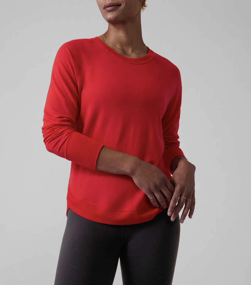 Athleta Beyond Soft Matador Red Mindset Sweatshirt Top