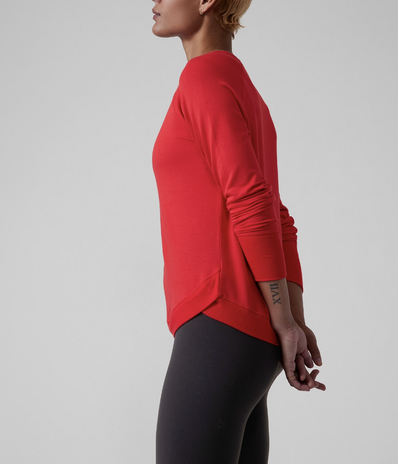 Athleta Beyond Soft Matador Red Mindset Sweatshirt Top